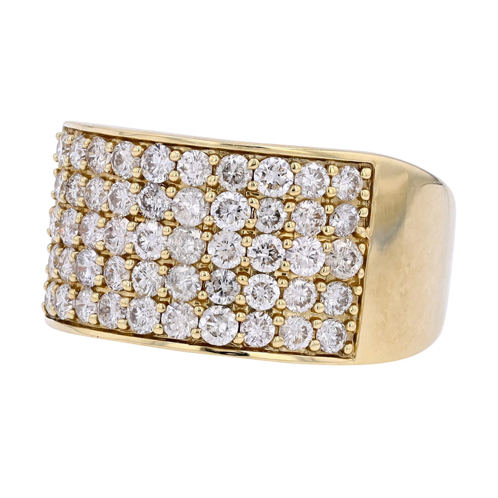 10K YG 2 CT Diamond Gents Cluster Ring