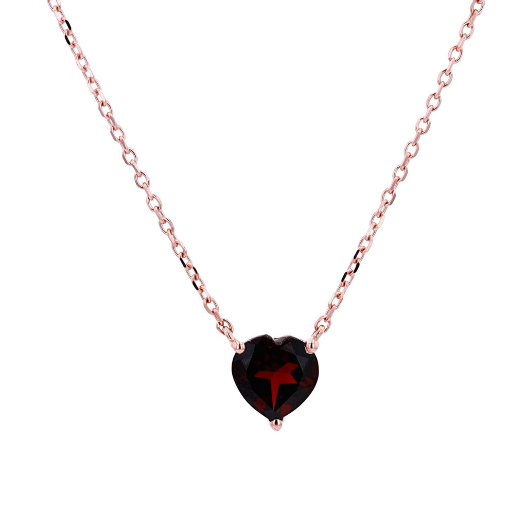 10K Rose Gold Garnet Necklace