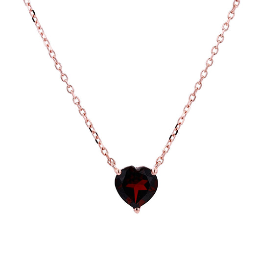 10K Rose Gold Garnet Necklace