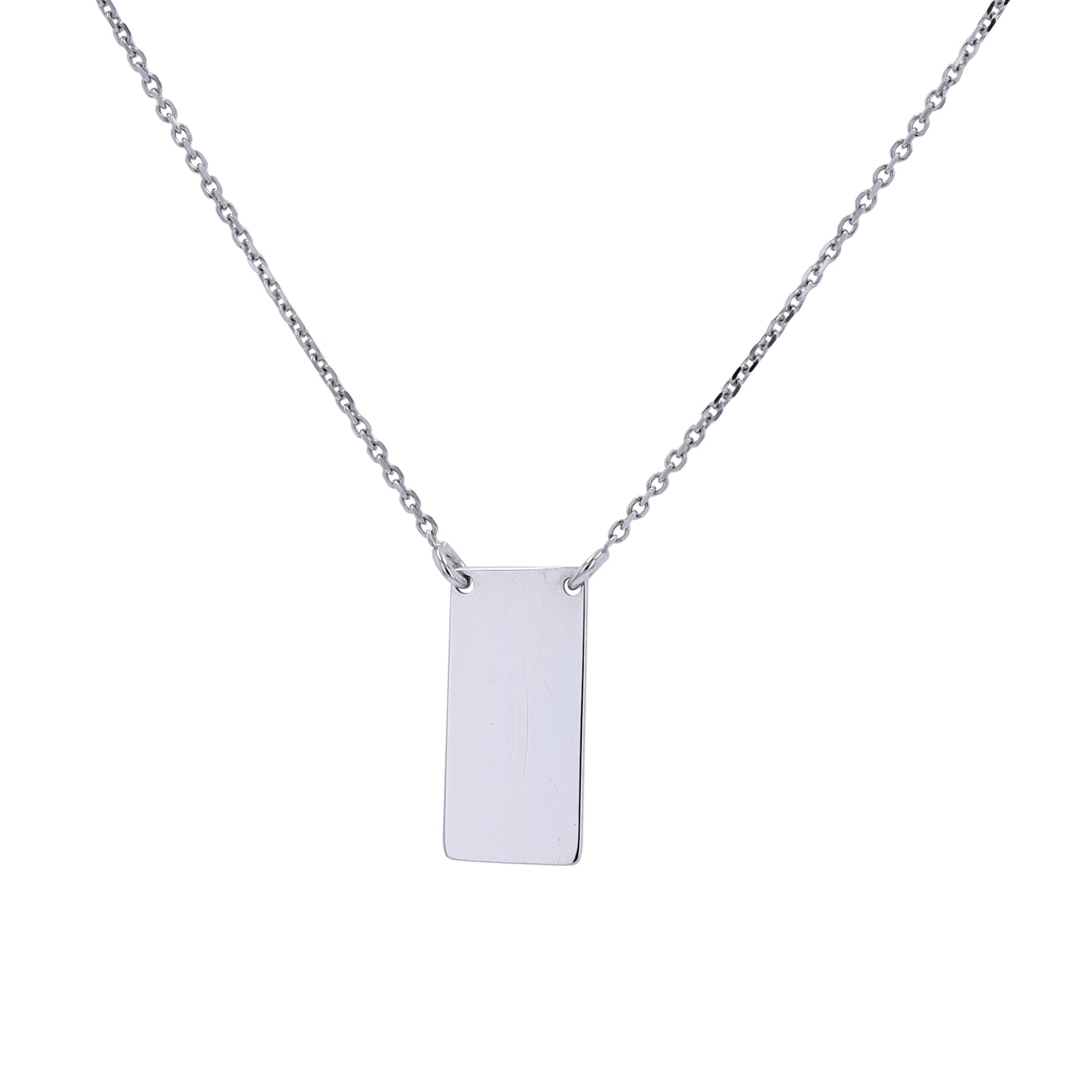 Gold Rectangle Necklace (Engravable) in 14k Gold