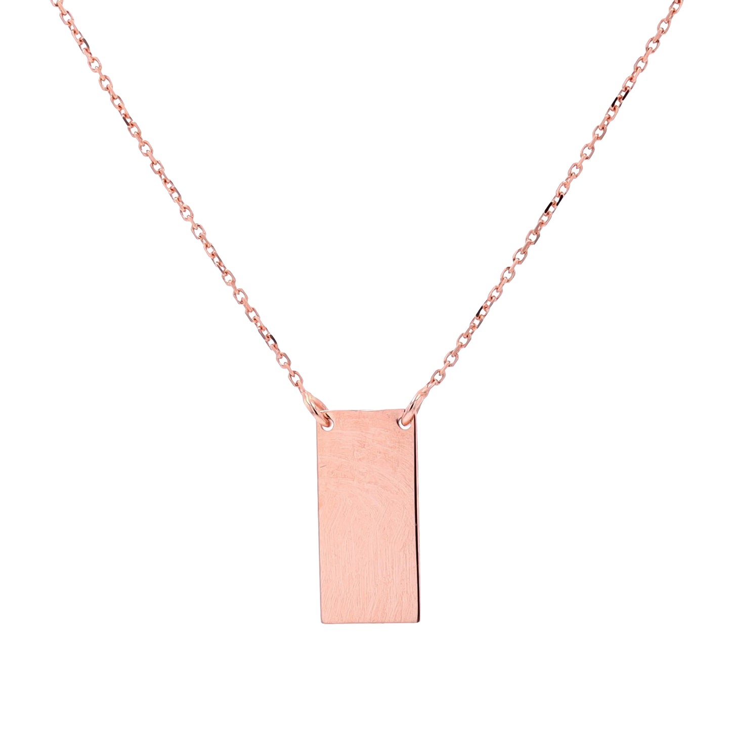 Gold Rectangle Necklace (Engravable) in 14k Gold