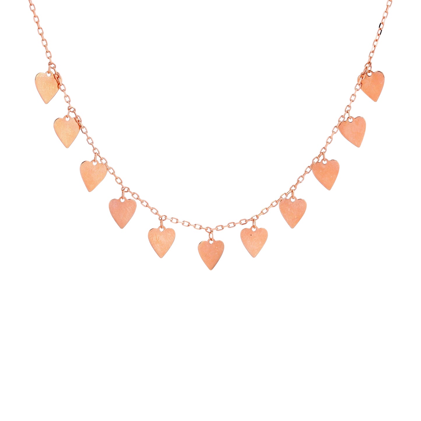 Rose Gold Heart Charm Necklace in 14k Gold