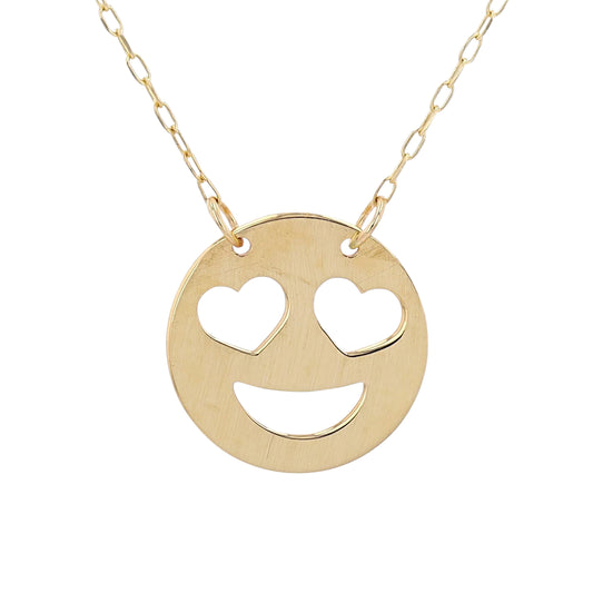 Heart Emoji Necklace in 14k Gold in