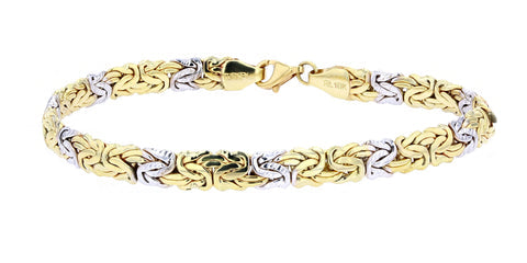 10K Yellow & White Gold 6.08 Grams 7.50" Byzantine Bracelet