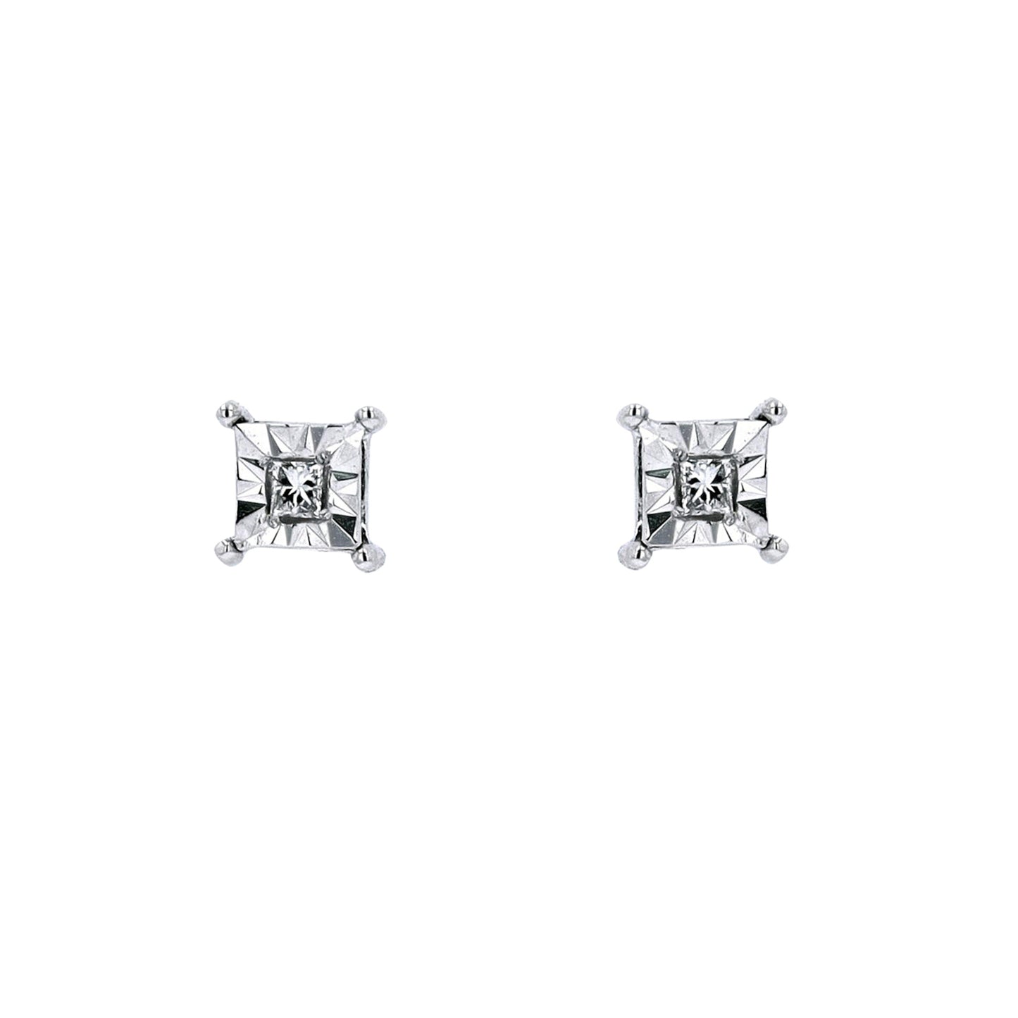 0.02 CTW Princess Cut Miracle Diamond Studs